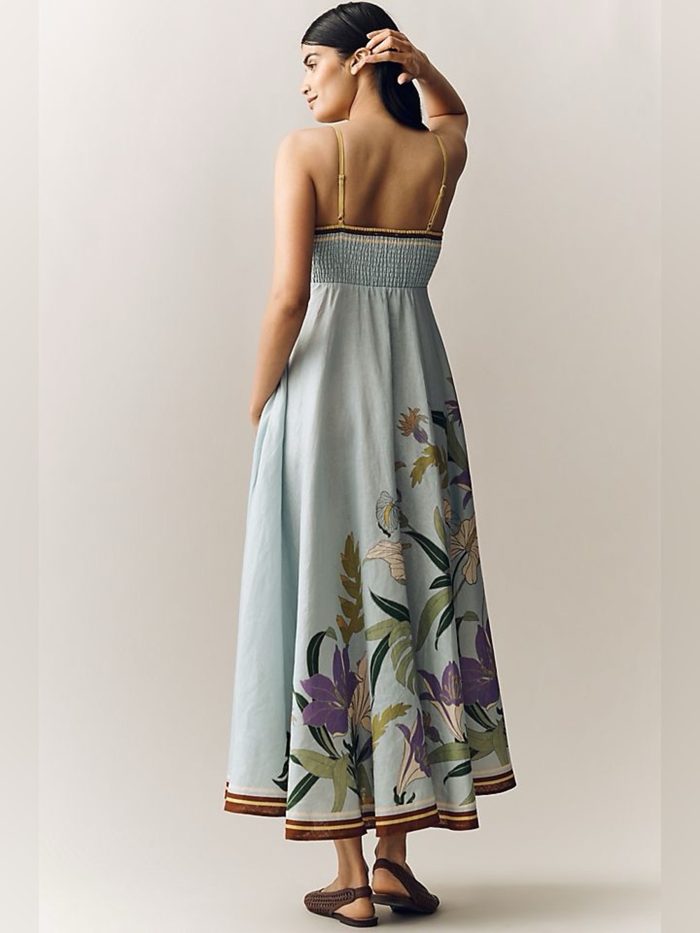 Anthropologie ALÉMAIS Alfie 100% Linen Sleeveless A-Line Sundress Sz 2 NWT - Picture 2 of 7